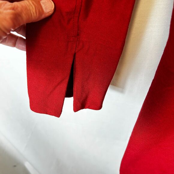 Eileen Fisher NWOT Russet Red Relaxed Fit Open Front Shawl Collar Jacket Size XS - Picture 9 of 12